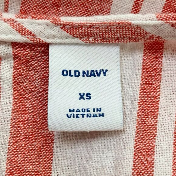 Old Navy Linen Blend Red Stripe V-Neck Wide Leg Jumpsuit - Picture 10 of 12